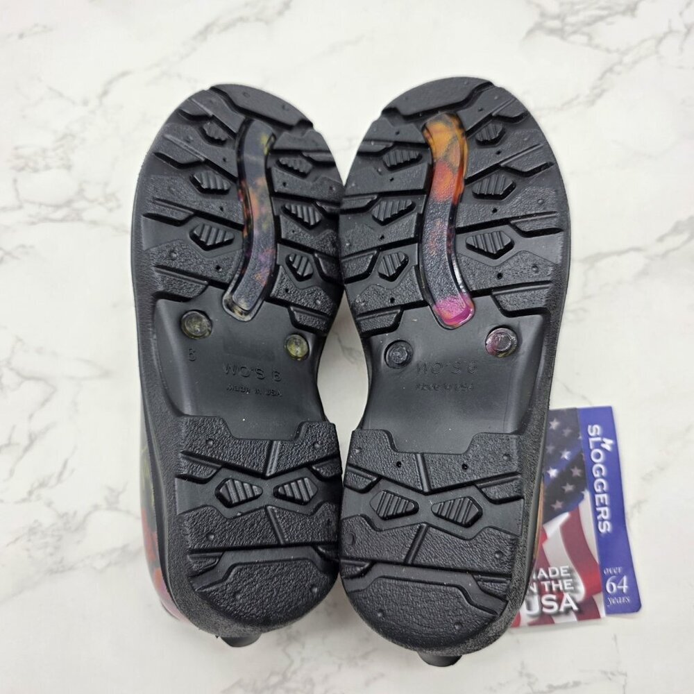 Sloggers Rain Shoes Garden Boots Women 6 Waterproof Slip on Black Floral Low NEW - Picture 7 of 10